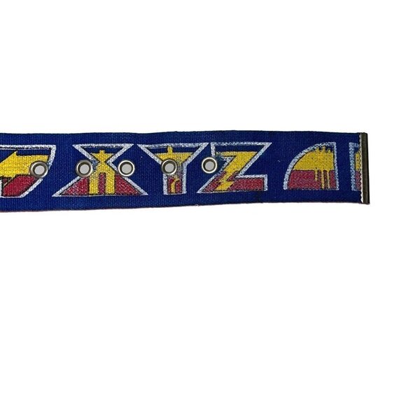 Peter Max Vintage 70s Pop Art Alphabet Belt Enamel Canvas Signed Blue Red Retro - Picture 9 of 14